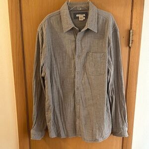 Carbon2cobalt Men's Woven Cotton Button Down Shirt Gray Size Large